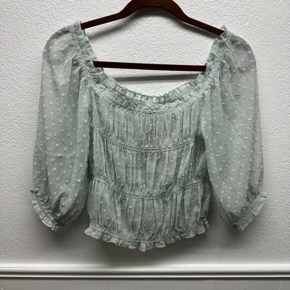 NWT, Hem & Thread Women’s Or Teen’s Mint Top Balloon Sleeves Sz Medium, K647 - Picture 7 of 9